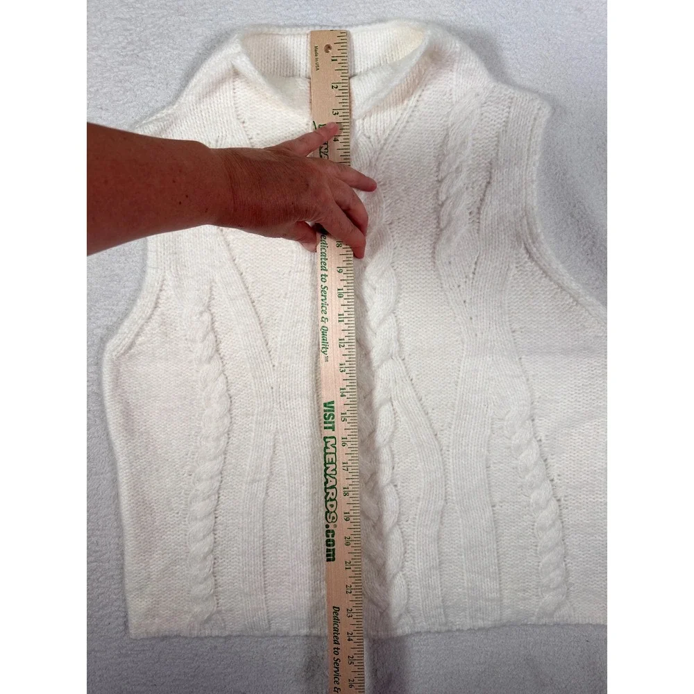 525‎ America Women Sea Salt White Kendall Funnel Neck Cable Tank